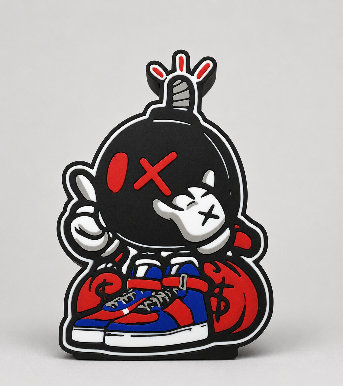 Bomberman Money Bag LED Light Box | Cartoon Bomb Character Neon Sign Lamp
