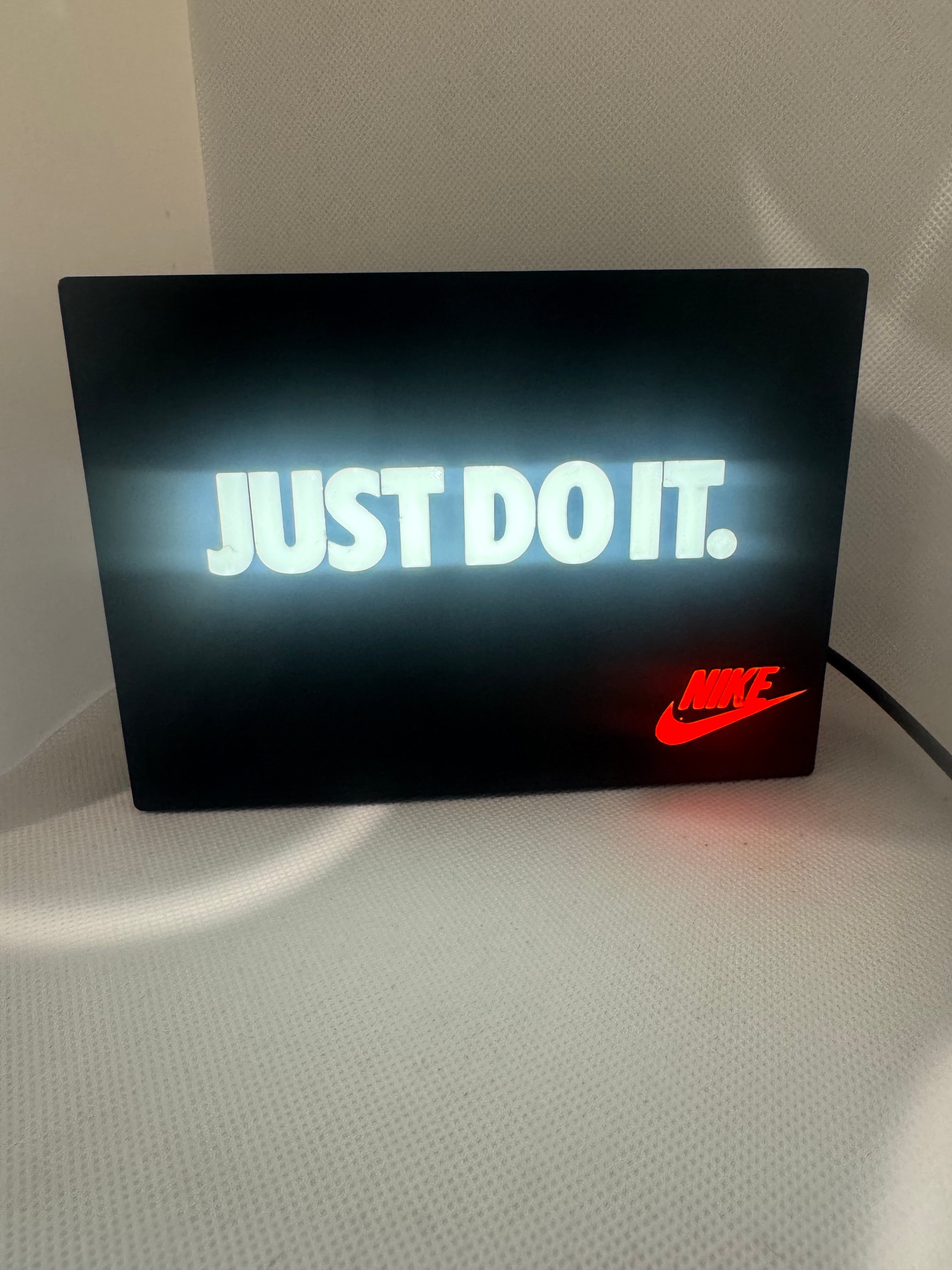 Nike “Just Do It” LED Light Sign | Black Illuminated Motivational Decor