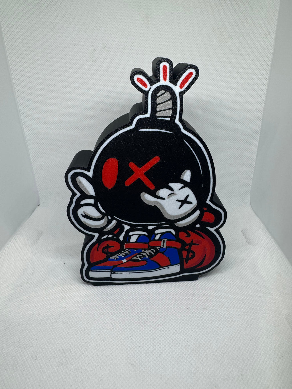 Bomberman Money Bag LED Light Box | Cartoon Bomb Character Neon Sign Lamp