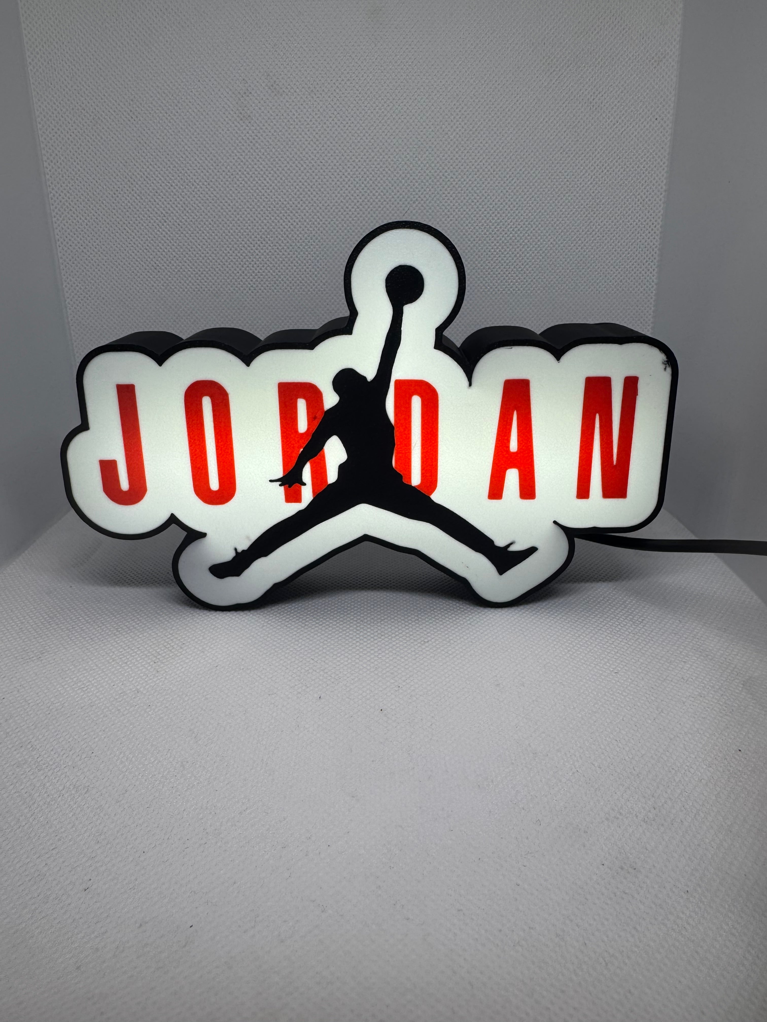 Custom Jordan Jumpman Inspired LED Sign | Basketball Decor |  USB-C Table Lamp