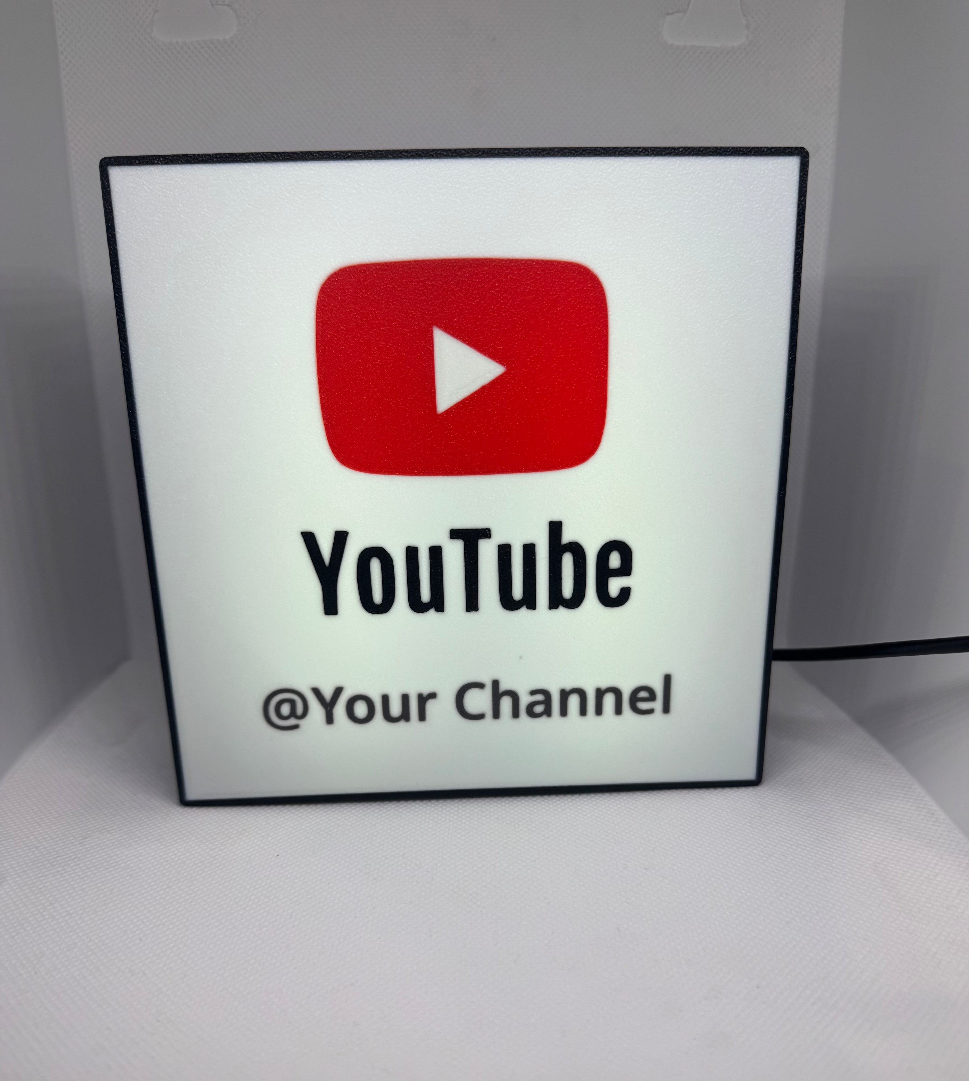 Custom YouTube Channel Name LED Light Box Sign – Personalized Creator Desk & Wall Decor