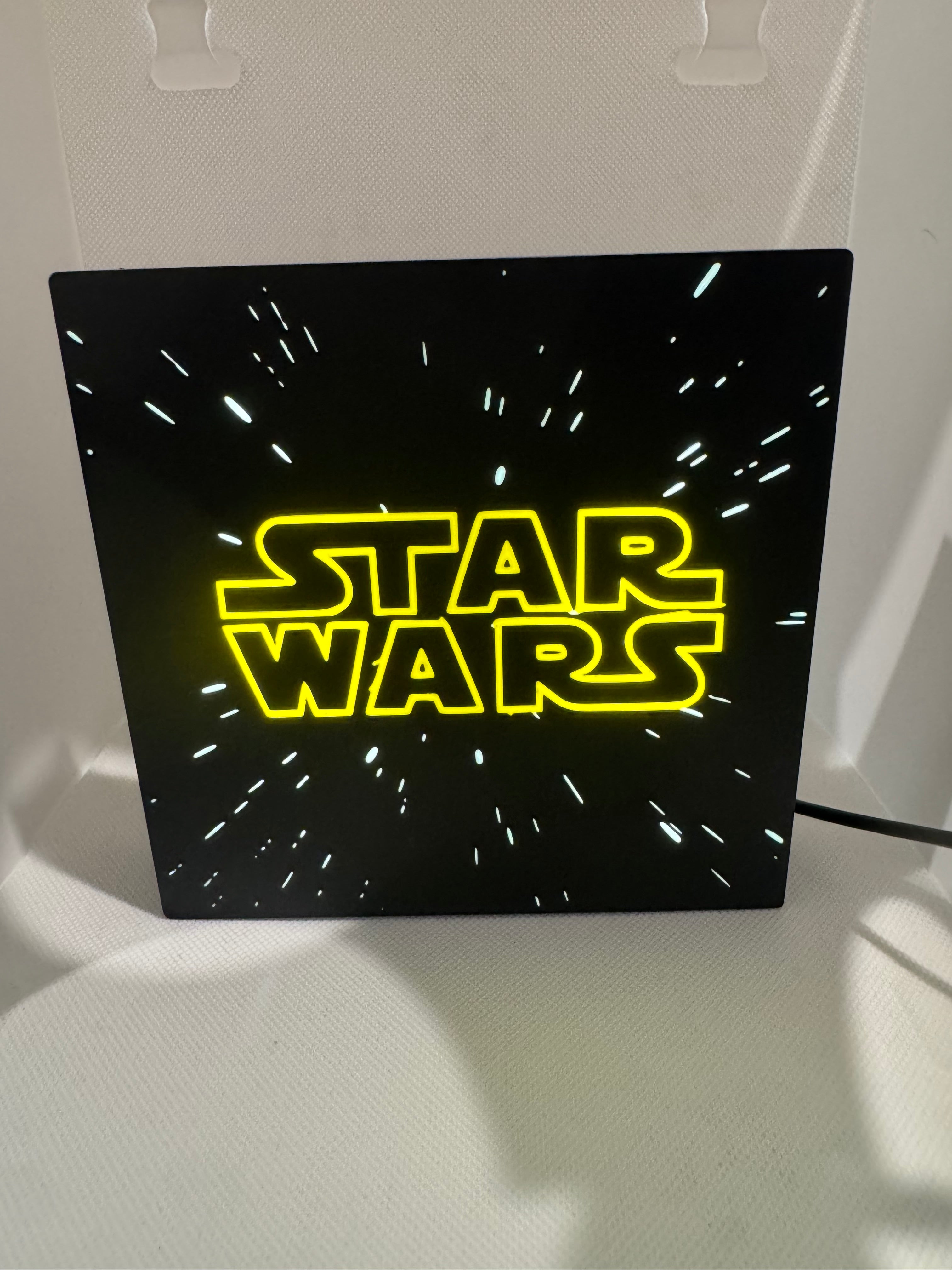 Star Wars LED Light Sign - Illuminated Hyperspace Logo Art