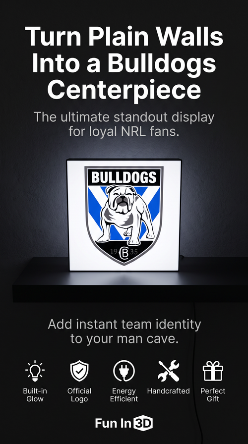 Canterbury-Bankstown Bulldogs NRL Team LED Lightbox – Perfect Sports Fan Gift!