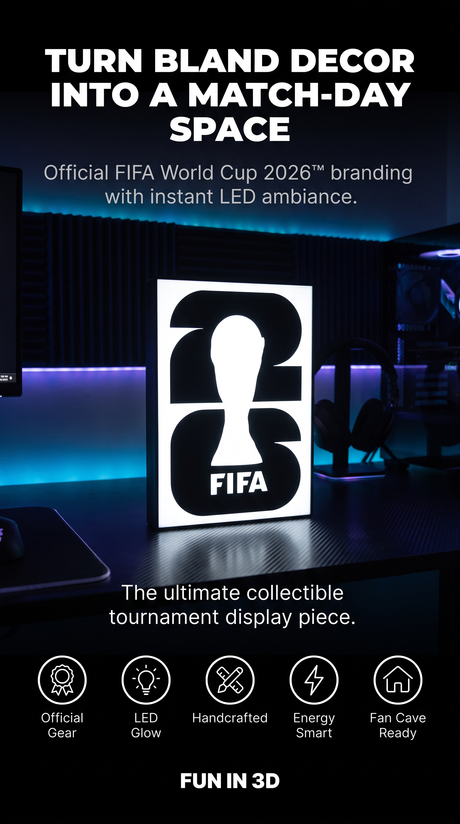 FIFA World Cup 2026 LED Light Box – Official Logo Illuminated Sign