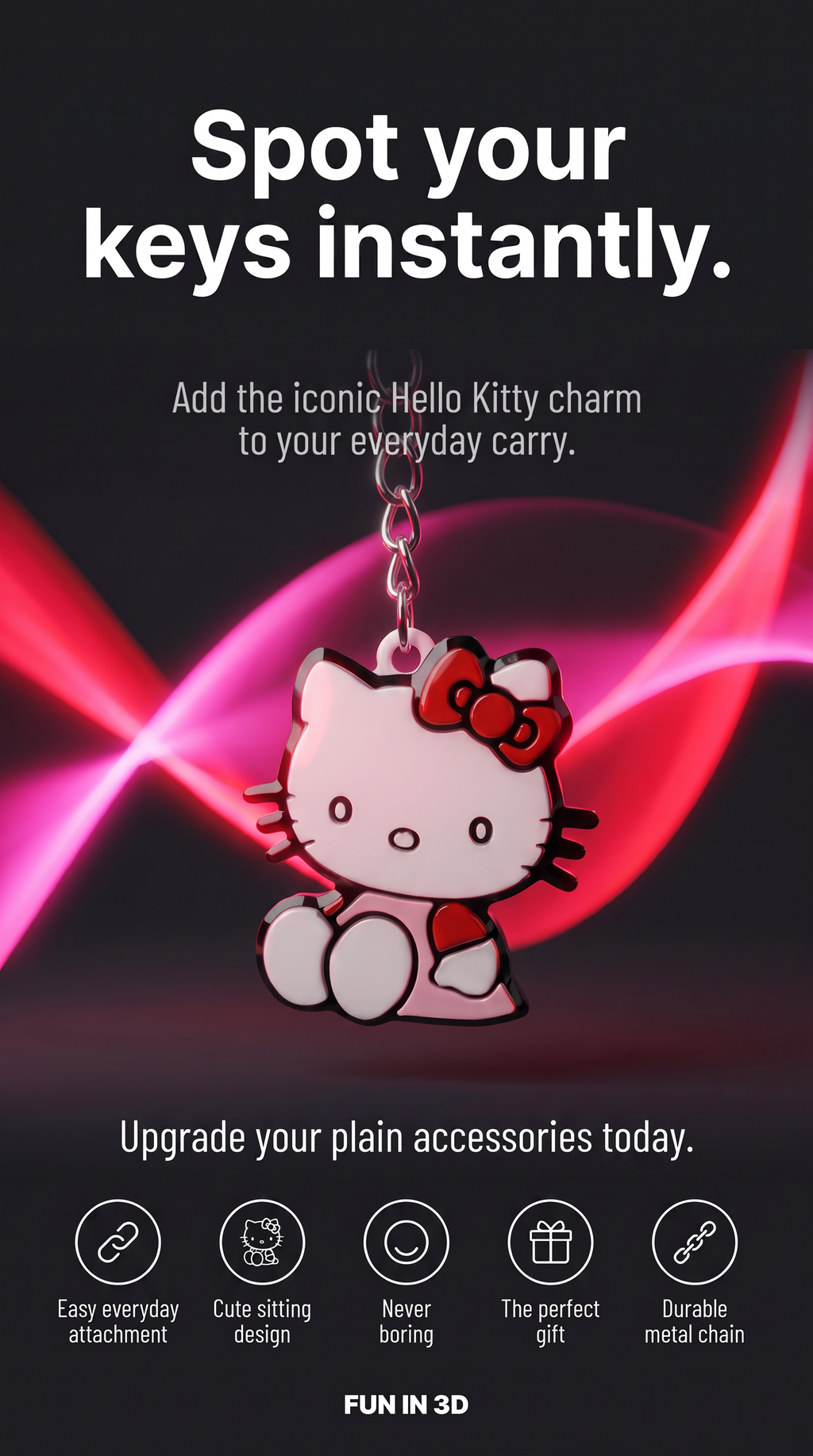 Hello Kitty Sitting Keychain