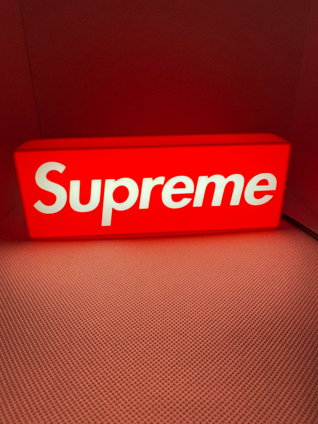 Supreme Logo LED Light Sign - Red Illuminated Box Decor