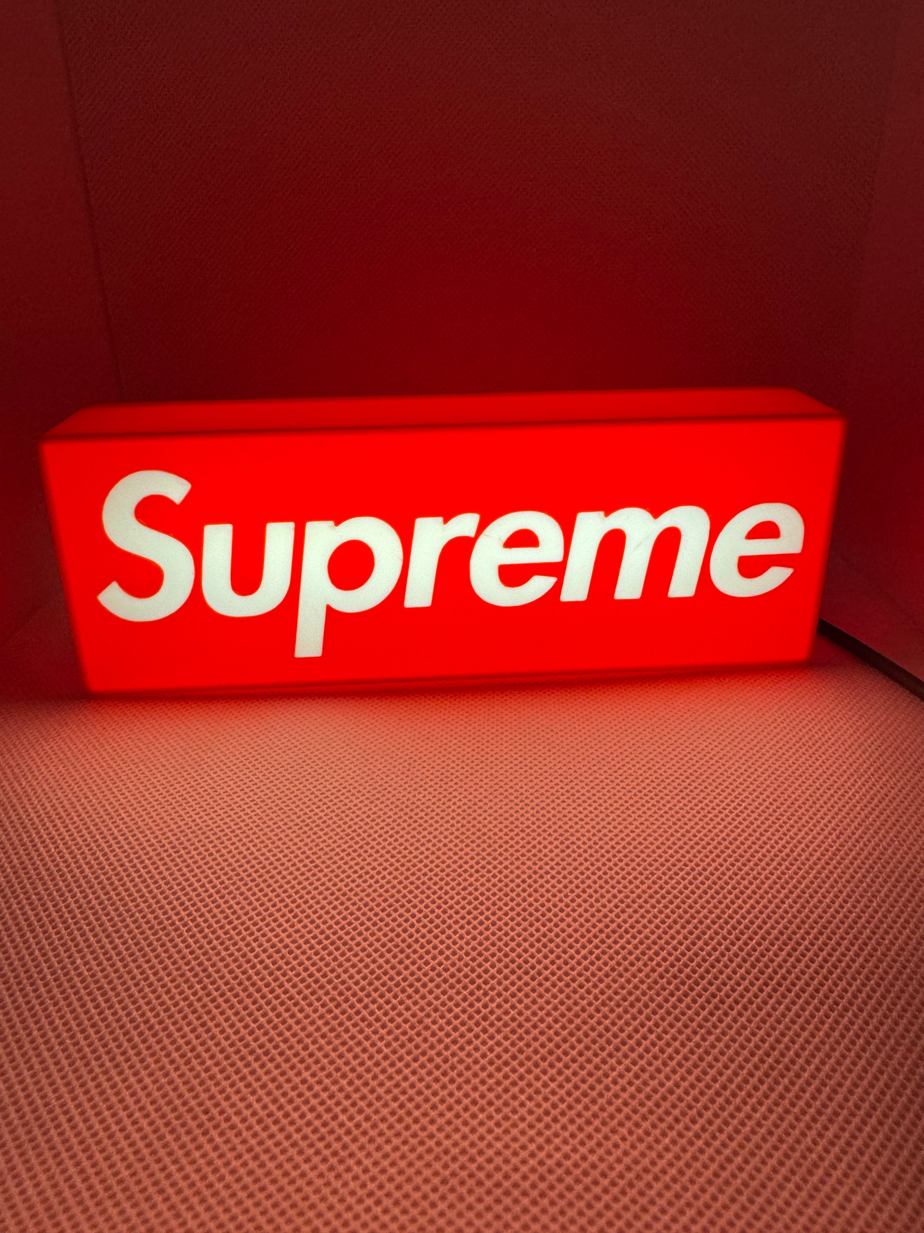 Supreme Logo LED Light Sign - Red Illuminated Box Decor