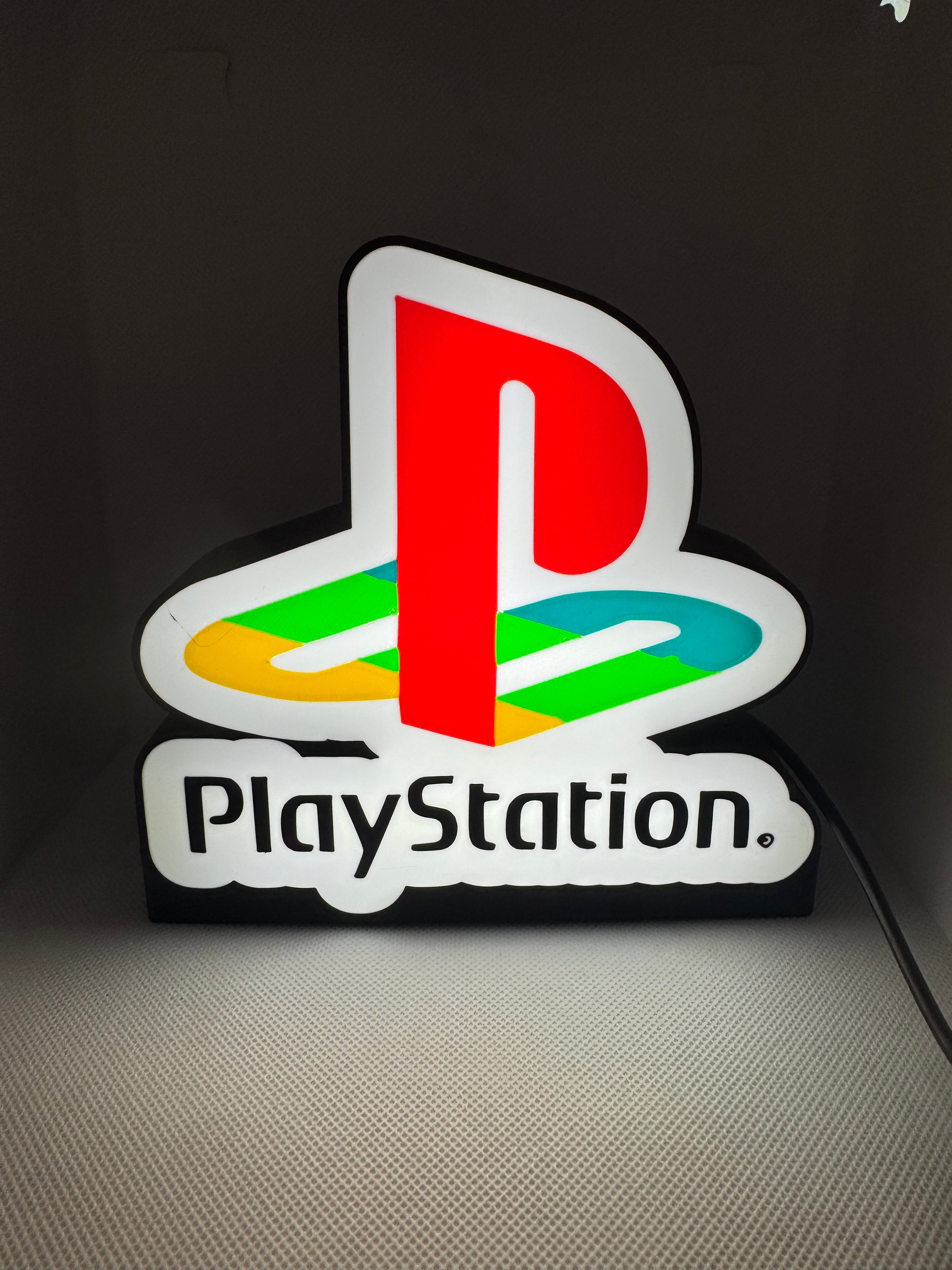 PlayStation Logo LED Light Sign - Illuminated Gaming Decor
