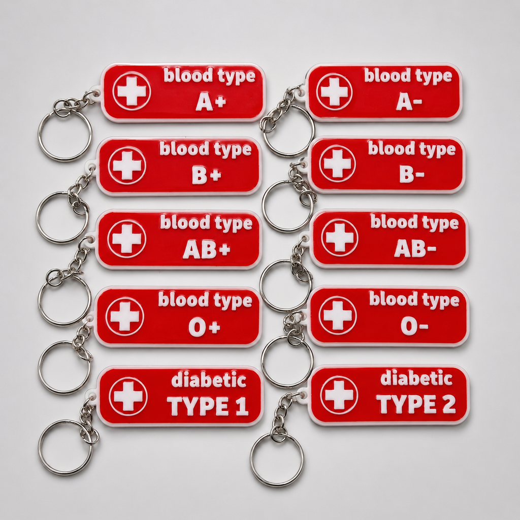 Medical Blood Type Keychain