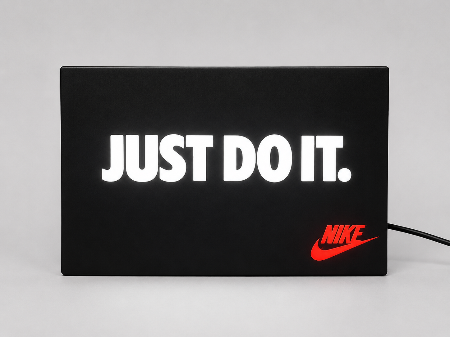 Nike “Just Do It” LED Light Sign | Black Illuminated Motivational Decor