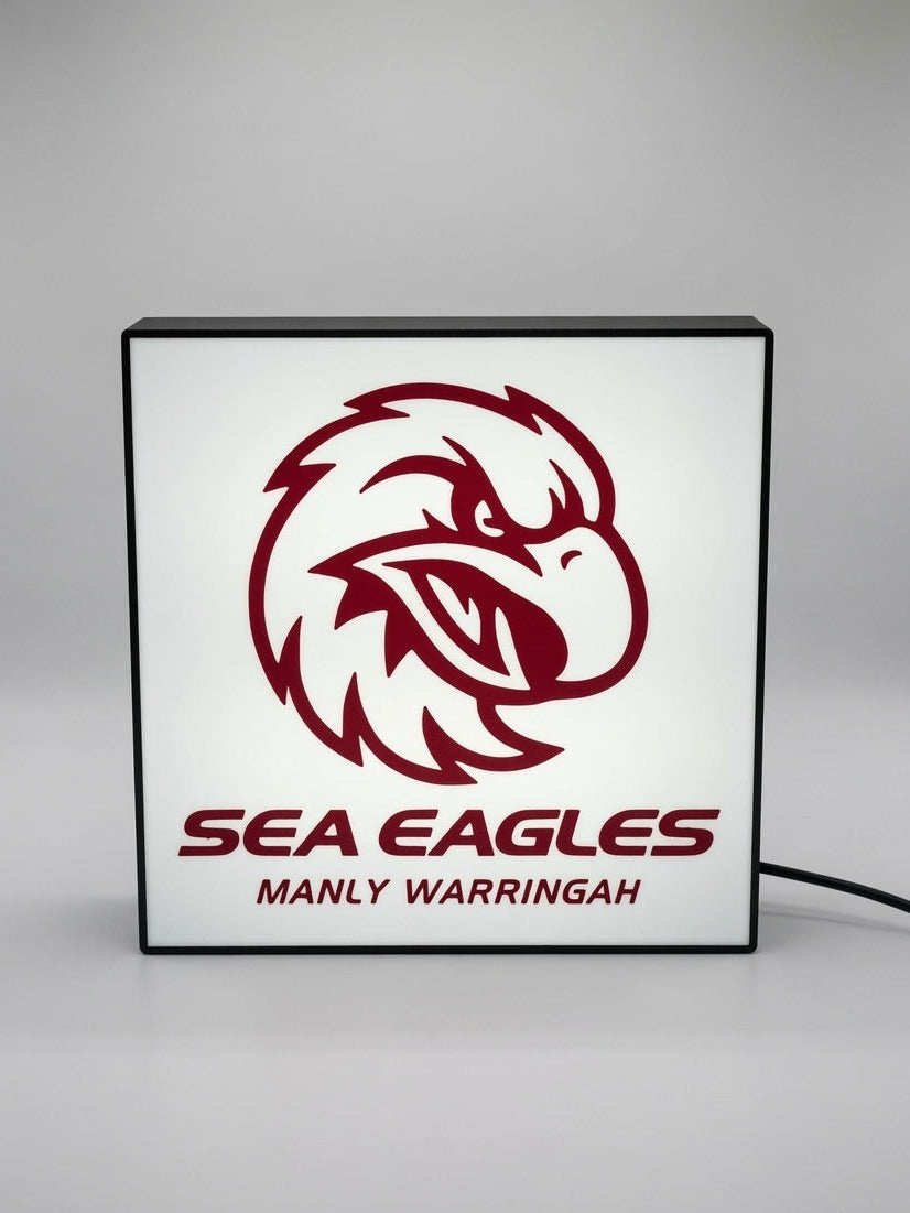 Manly-Warringah Sea Eagles NRL Team LED Lightbox – Perfect Sports Fan Gift!
