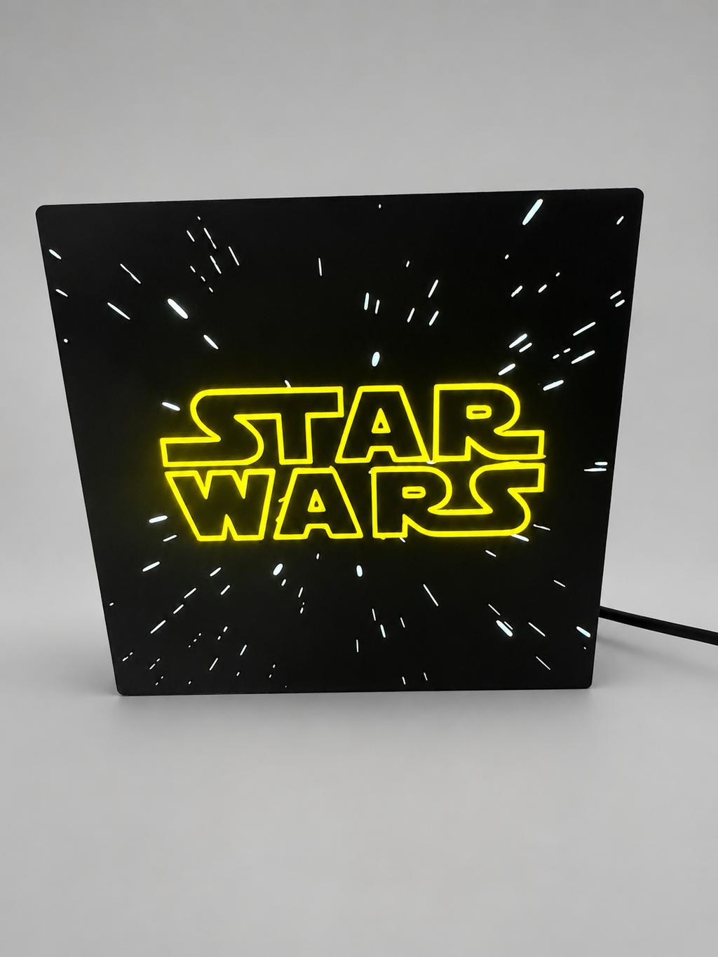 Star Wars LED Light Sign - Illuminated Hyperspace Logo Art