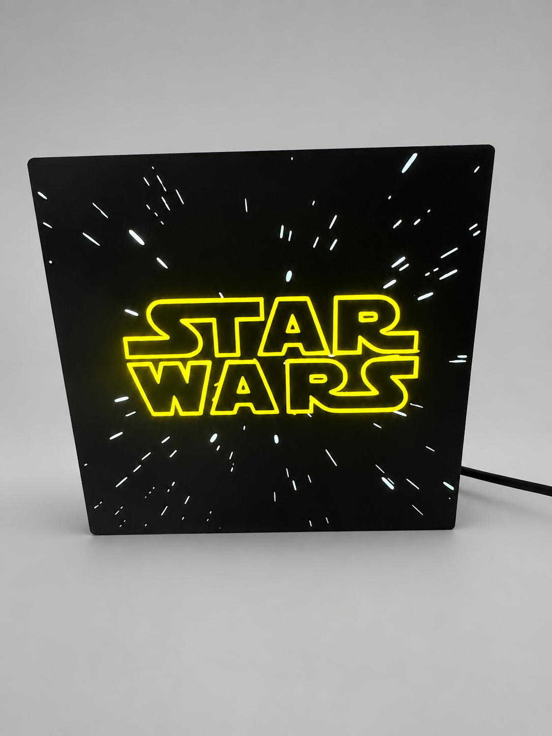 Star Wars LED Light Sign - Illuminated Hyperspace Logo Art