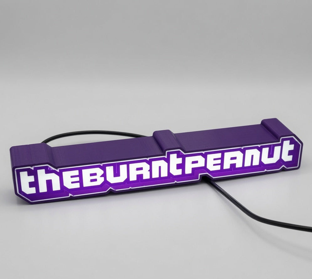Custom Twitch Username LED Light Sign | Personalized Streamer Name Light Bar