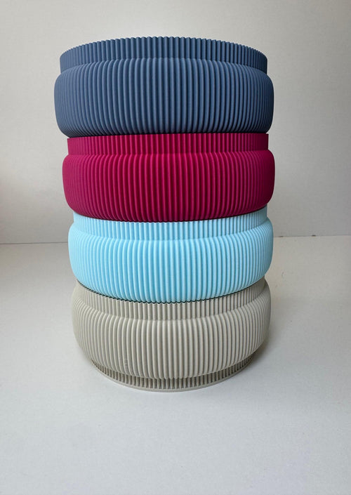 Capri Ribbed Plate: Modern Matte Catchall Tray, Key Bowl, Trinket Dish