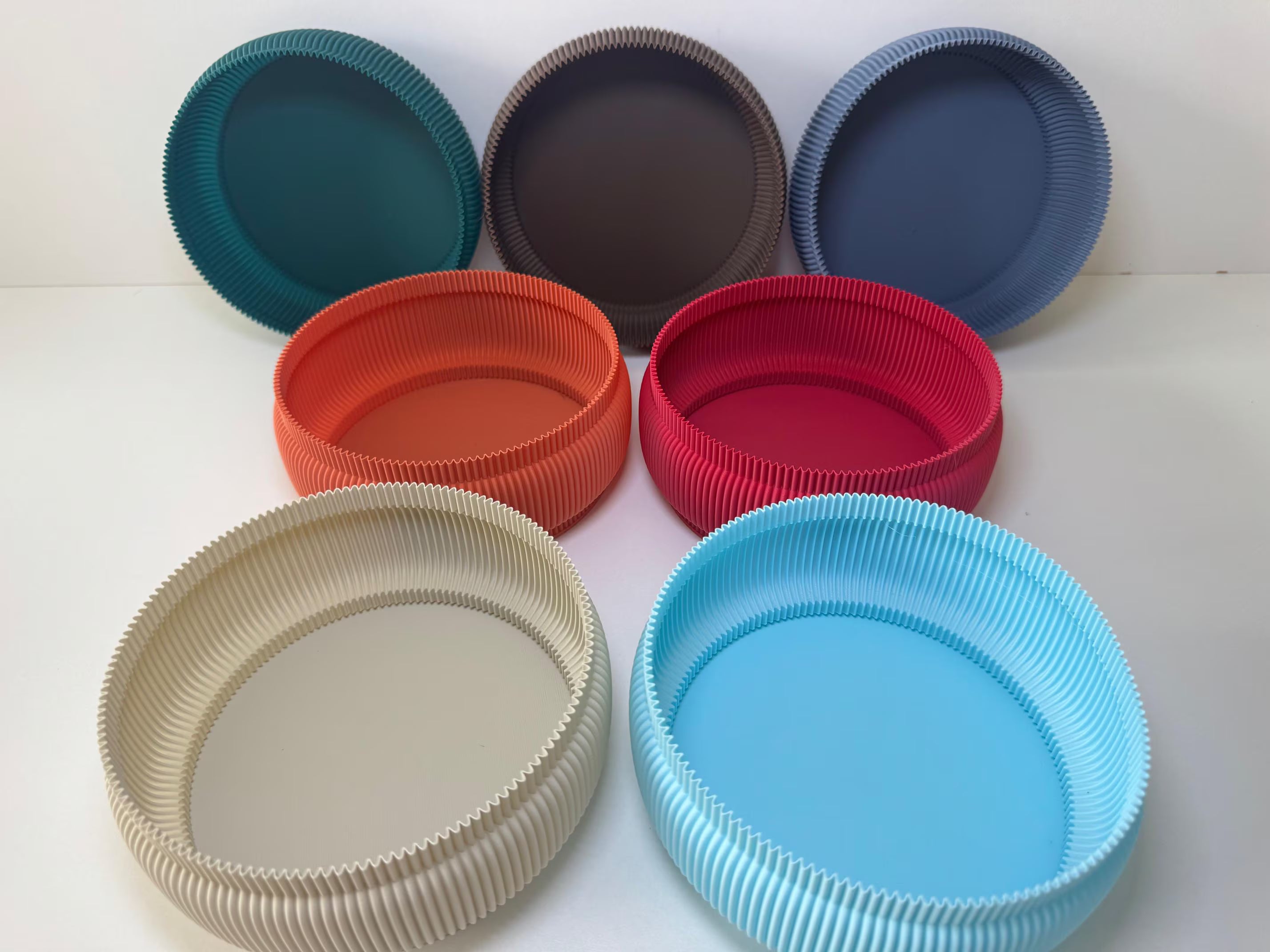 Capri Ribbed Plate: Modern Matte Catchall Tray, Key Bowl, Trinket Dish