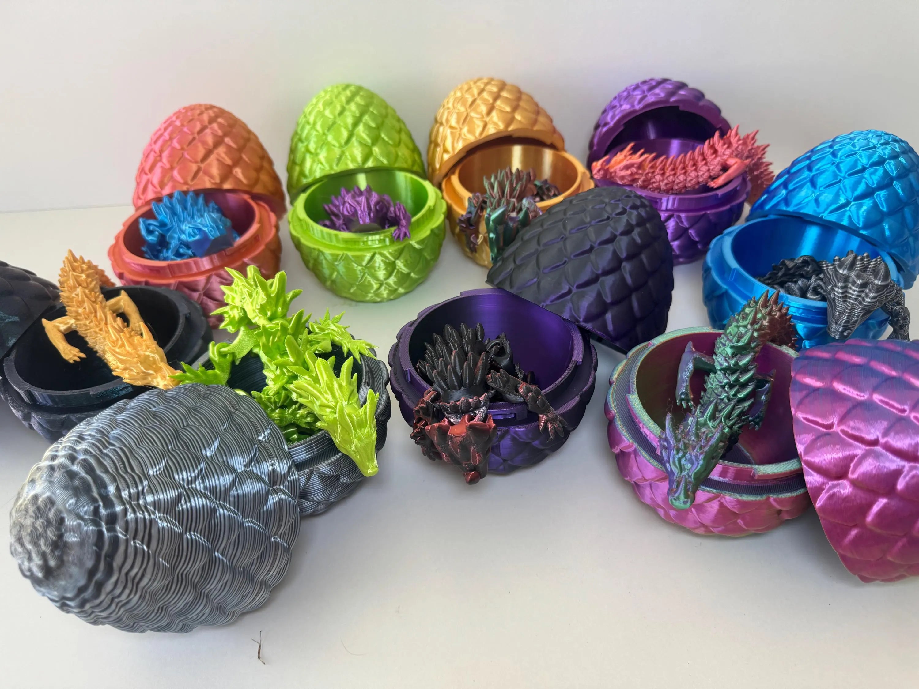 Articulating Dragon + Twist Egg Combo - Water Dragon, Bone Dragon, Spike Dragon & Baby Dragon