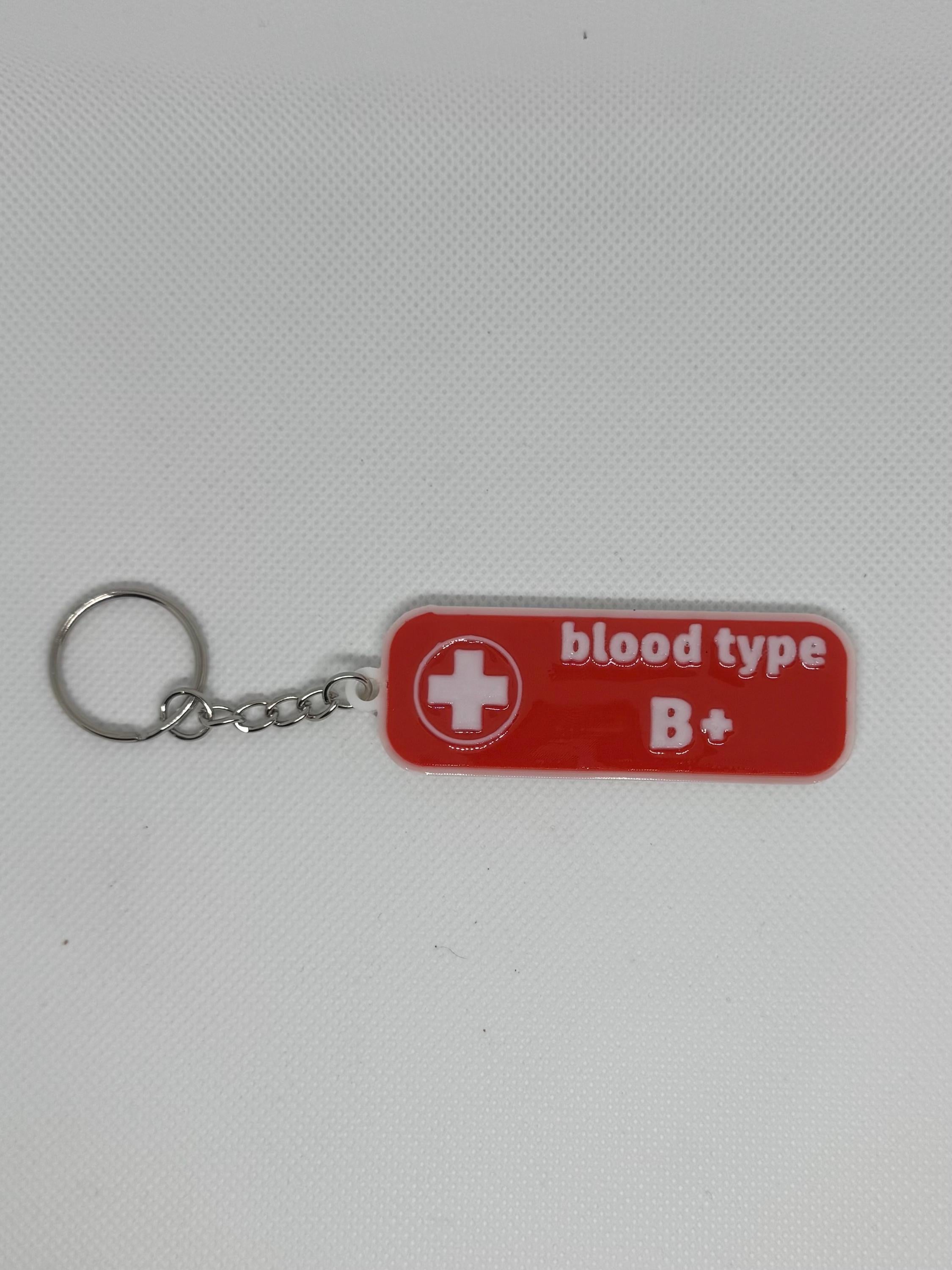 Medical Blood Type Keychain