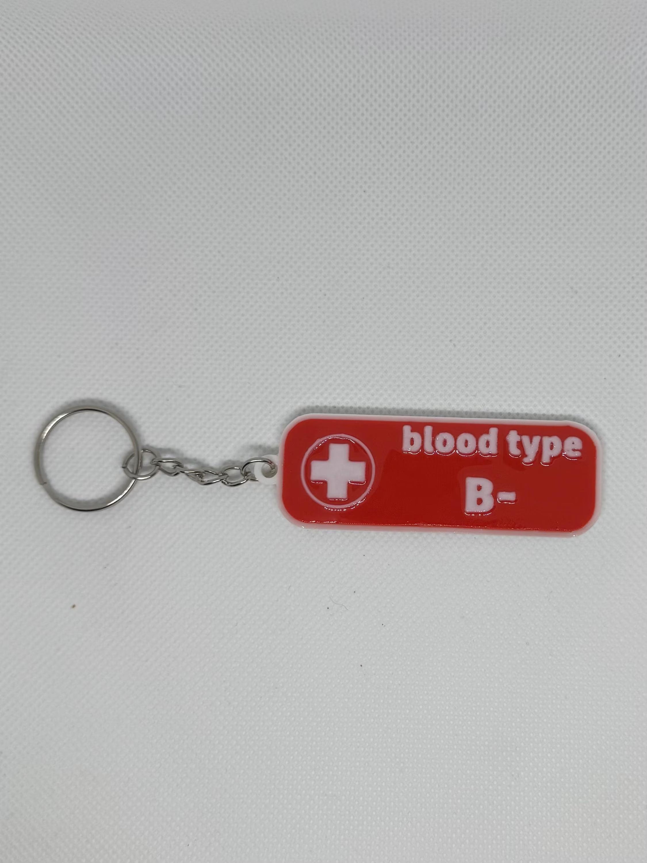 Medical Blood Type Keychain