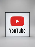 YouTube Logo LED Light Box Sign | Illuminated Official YouTube Creator Decor